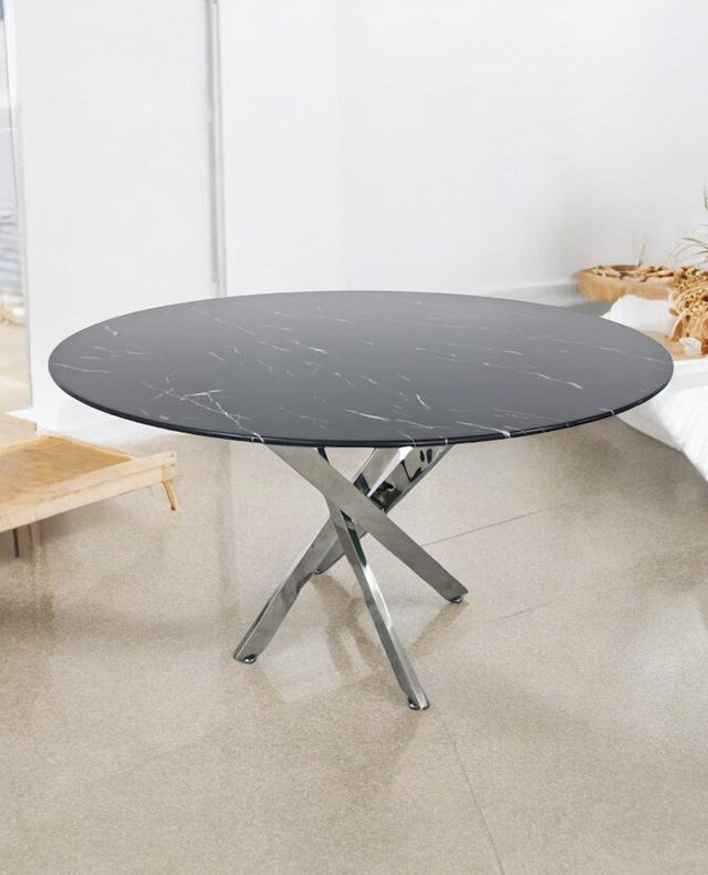 Table à manger Olivia ronde pied chrome - 801