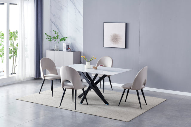 Table à manger Olivia pied chrome 150cm - 8017