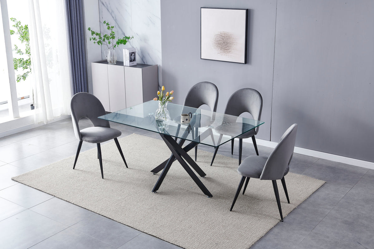 Table à manger Olivia marbre blanc, pied noir, 150 cm – vue 10