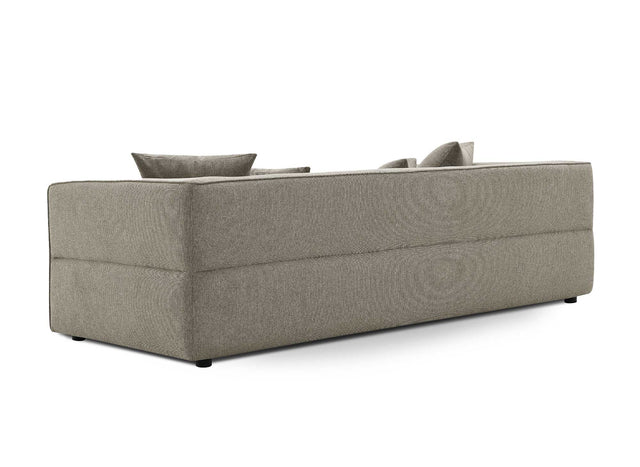 EVELYNE Canapé 3 places en tissu taupe EVELYNE