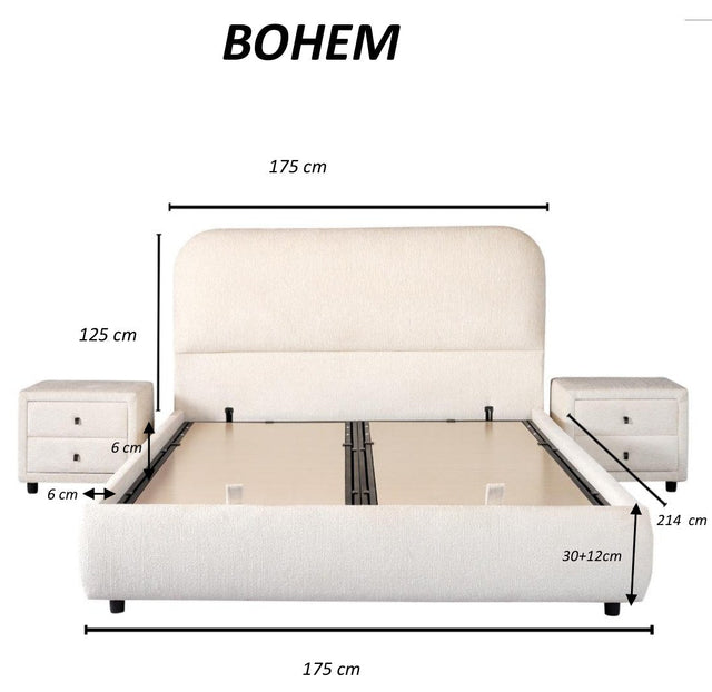 Lit coffre BOHEM - Dimensions 160x200