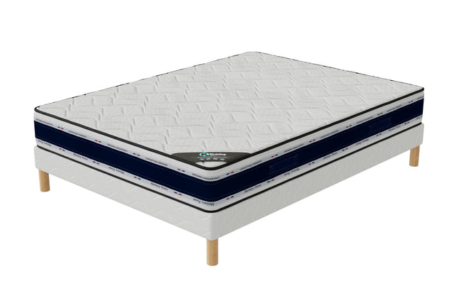 Ensemble BLUE MEMORY Sommier + Matelas Hauteur 22cm