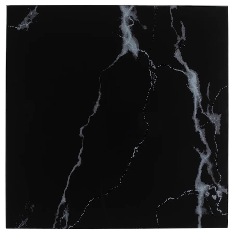 Table à manger Olivia marbre blanc, pied noir, 150 cm – vue 4