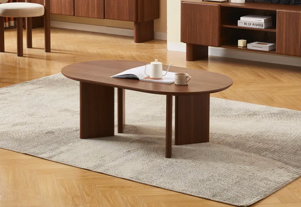 Table basse Ambre MDF noyer, 120 cm – vue 2