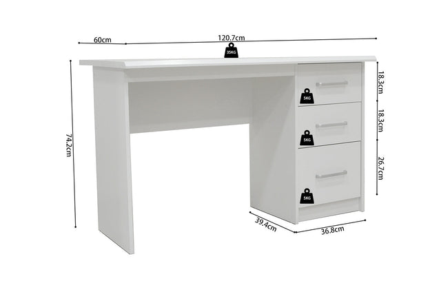 Bureau Mateo - dimensions