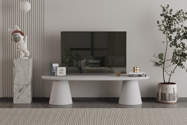 Meuble TV Tavira 160 cm Ciment Ecru - vue 2