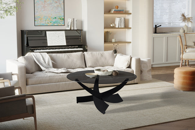 Table basse Weston Ronde Verre clair gris - vue 2