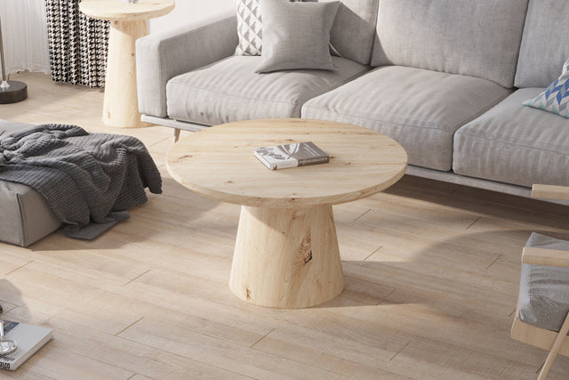 Table basse Lukas 80 cm Décor Chêne vieilli