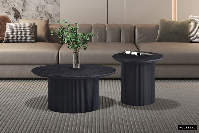 Table basse Lagos 80 cm Ronde Décor Brun foncé - vue 2