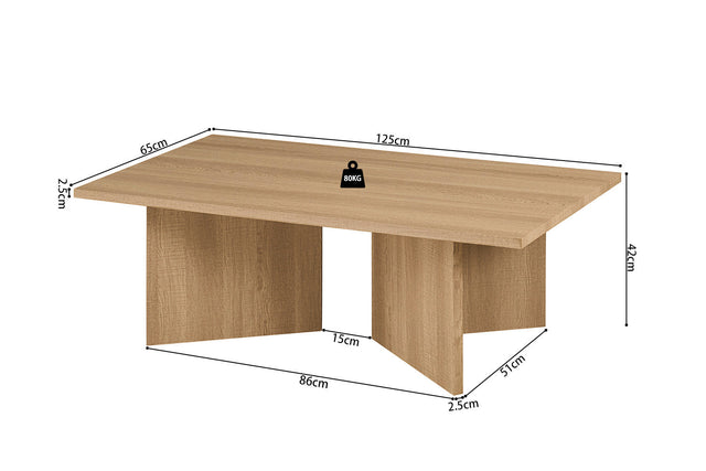 Table basse Litar - dimensions