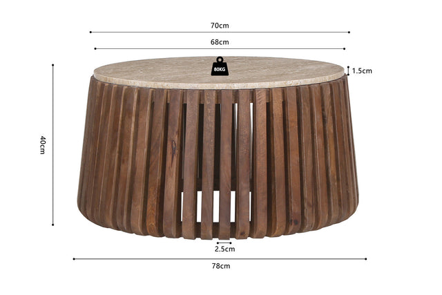 Table basse Luuk - dimensions