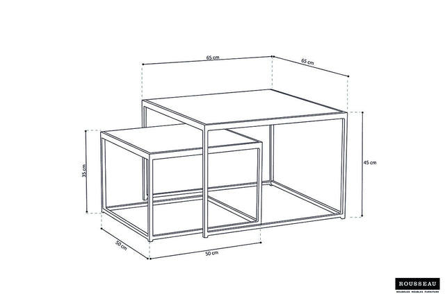 Table basse Quinn - dimensions