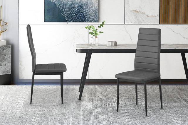 Set de 4 chaises Cato/Kenzo PU Gris