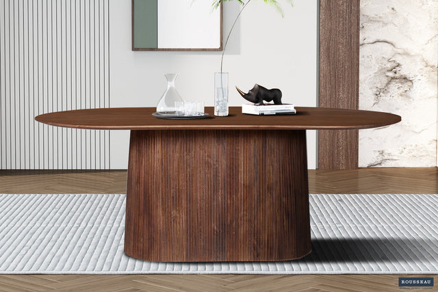 Table Miguel 200 cm Ovale Bois de manguier Brun clair