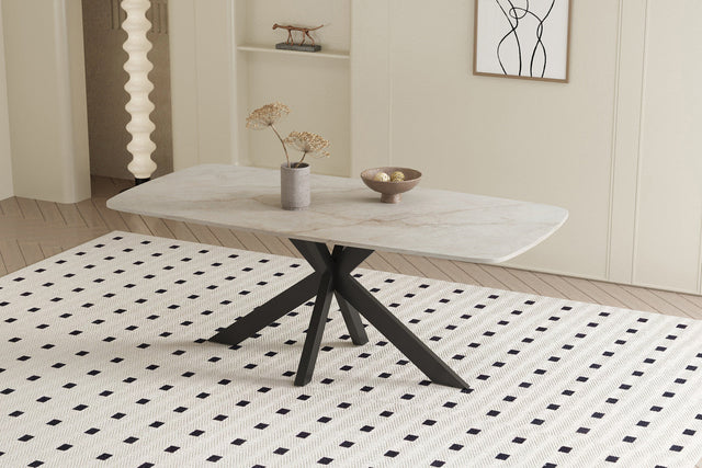 Table Apollo 180 cm Ovale Danoise Pierre Brillant Shakespear Beige
