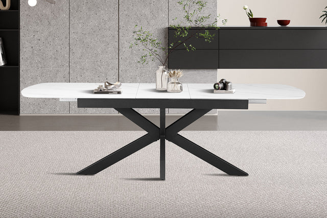 Table extensible Hestia 180-220 cm Ovale Danoise Pierre Blanc