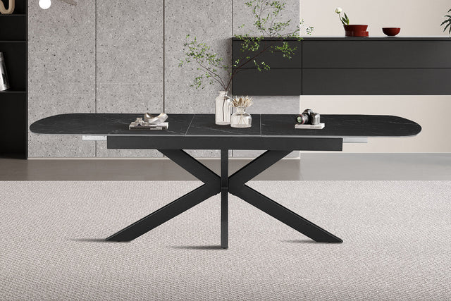 Table extensible Hestia 180-220 cm Ovale Danoise Pierre Noir