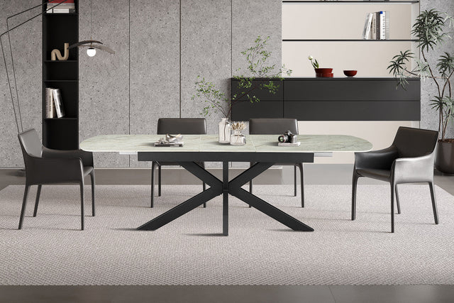 Table extensible Hestia 180-220 cm Ovale Danoise Brillant Beige - vue 2