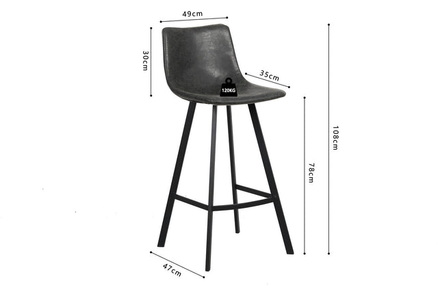 Tabouret de bar Ozan - dimensions