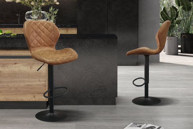 Tabouret de bar Malaga PU Ote Topper 02 Cognac