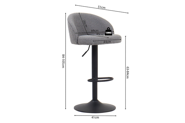 Tabouret de bar Arda - dimensions