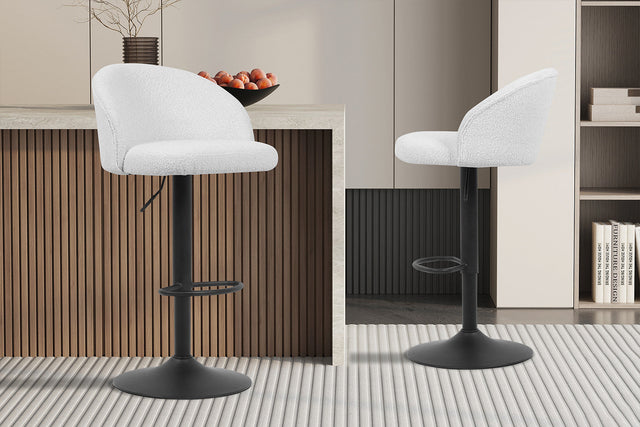 Tabouret de bar Arda Bouclé Blanc - vue 2