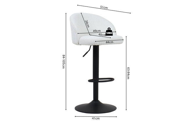 Tabouret de bar Arda - dimensions