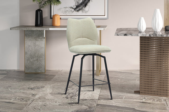 Chaise de comptoir Lara Tissu Ote Sea 140 Pivotant Ecru - vue 2