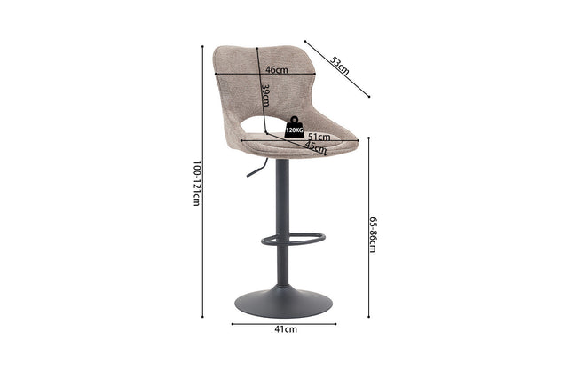 Chaise de bar Mori - dimensions