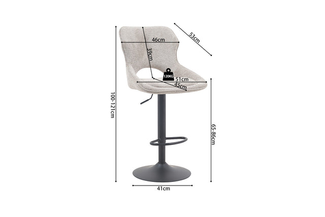Chaise de bar Mori - dimensions