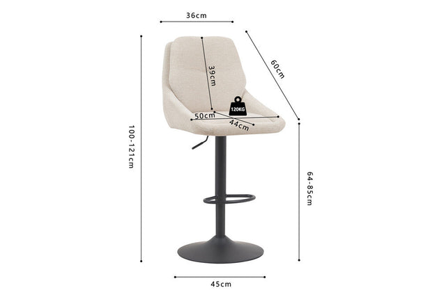 Chaise de bar Sabine - dimensions