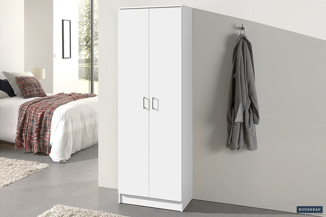 Armoire de rangement Ray 2 portes 4 étagères Blanc
