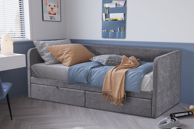 Lit Parma 90x200 Tissu Gris