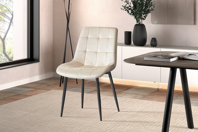 Chaise Juta Velours Beige