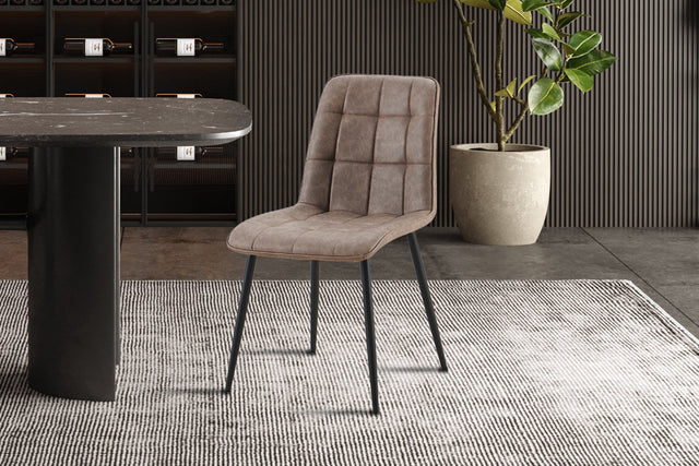 Chaise Furas Vintage PU Brun - vue 2