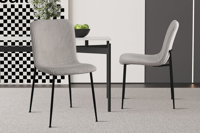 Chaise Alice Corduroy Gris clair