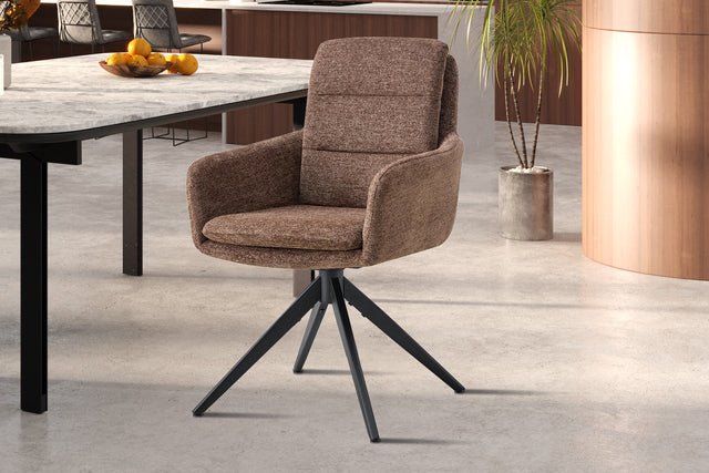 Chaise Lisold Pivotant Tissu Fabb Raven 45 Brun - vue 2