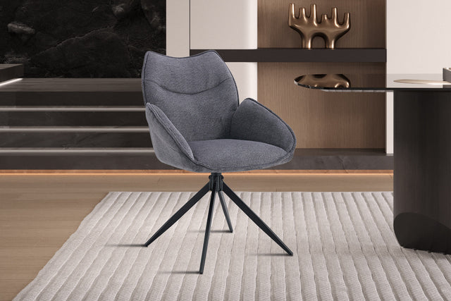 Chaise Mahi Pivotant Tissu Ote Share 456 Gris foncé - vue 2
