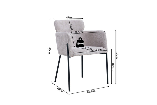Chaise Naomi - dimensions