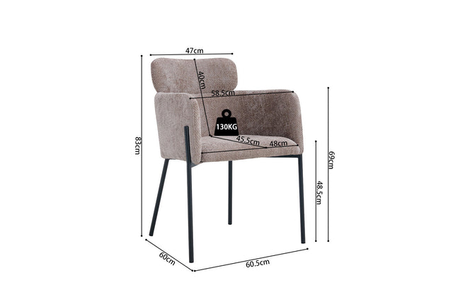 Chaise Naomi - dimensions