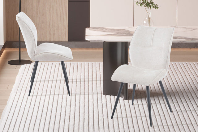 Chaise Faye Tissu Davis Perfect Harmony 02 Ecru - vue 2
