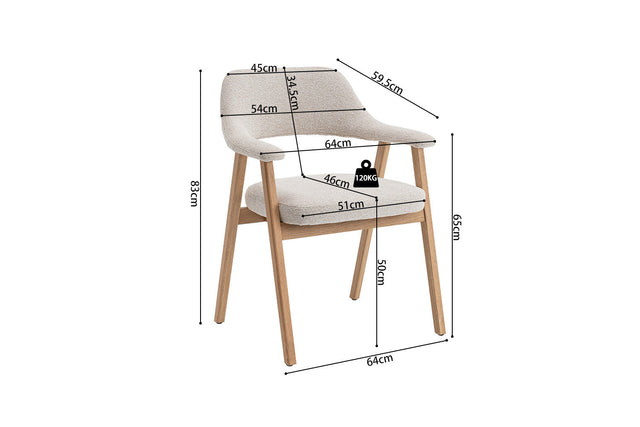 Chaise Coralie - dimensions