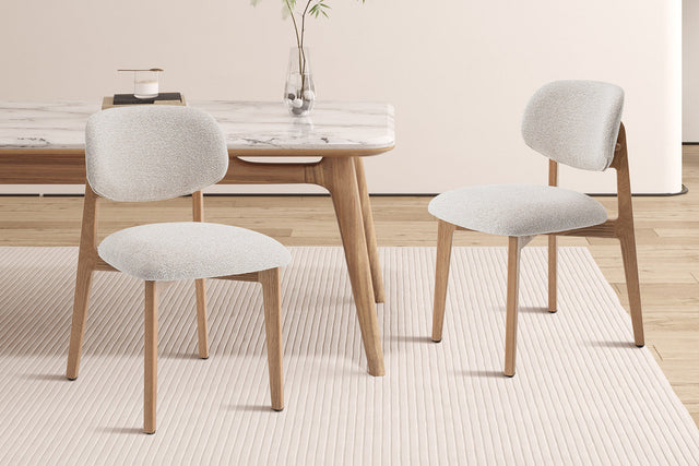 Chaise Carmen Chêne Naturel Tissu Ote Milan 103 Beige