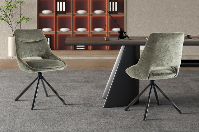 Chaise Dante Tissu Vert - vue 2