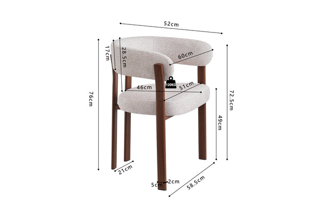 Chaise Julia - dimensions