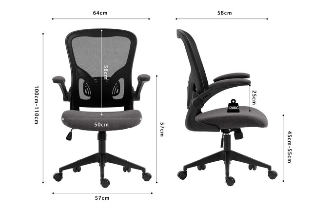 Chaise de bureau Marcos - dimensions