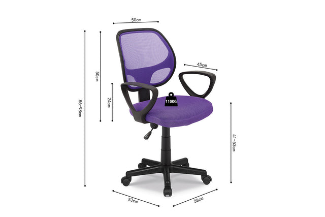 Chaise de bureau Hippa - dimensions