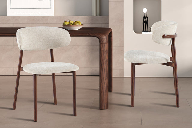 Chaise Coco Noyer Tissu Fabb Raven 24 Beige