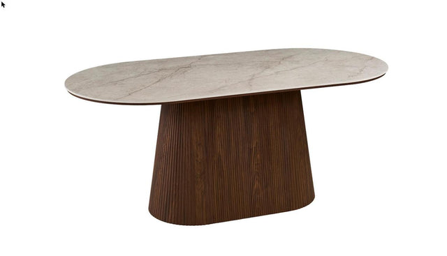 Table 'Vigo' 180 cm Ovale Décor Chêne Foncé Shakespear Beige - 52180_6