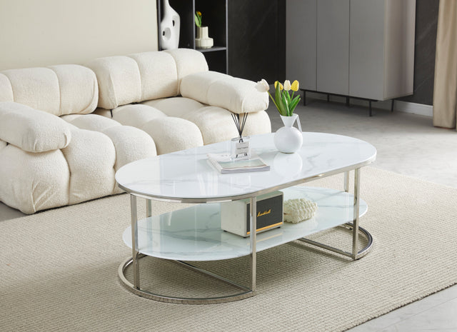 Table basse Leila chrome 130cm - TBA27